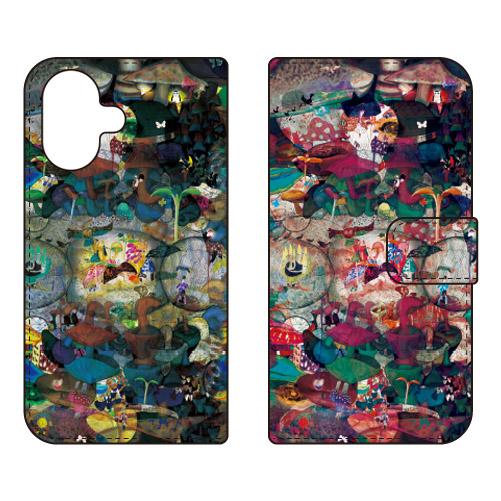 手帳型スマホケース monikotoデザイン マッシュルームハウス (受注生産) iPhone 17