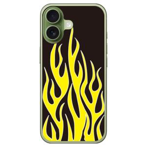 ファイヤーパターン ブラック×イエロー (ハード ケース カバー) SECOND SKIN iPho...