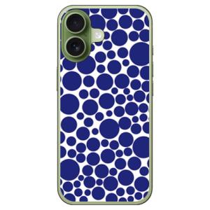 バブルドット ホワイト×ネイビー (ハード ケース カバー) SECOND SKIN iPhone ...