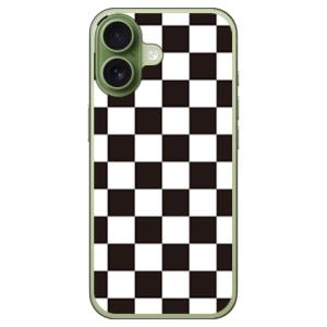 チェッカーフラッグ ブラック×ホワイト (ハード ケース カバー) SECOND SKIN iPho...