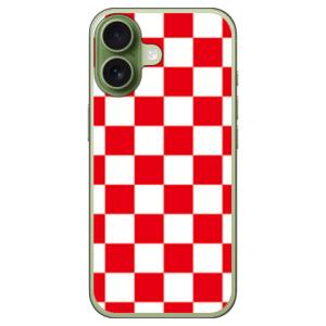 チェッカーフラッグ レッド×ホワイト （ソフト ケース カバー） SECOND SKIN iPhon...