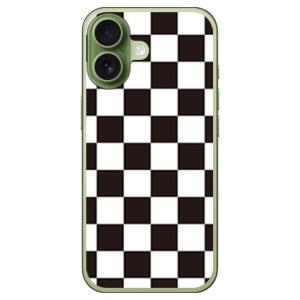チェッカーフラッグ ブラック×ホワイト （ソフト ケース カバー） SECOND SKIN iPho...