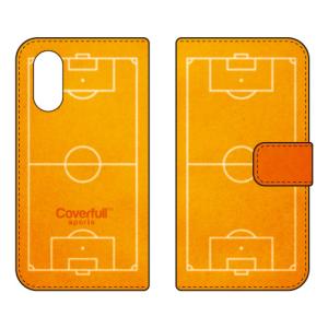 手帳型スマホケース サッカー オレンジ (受注生産) Cf LTD arrows We3 FCG04 F-52G M09 アロウズ We3