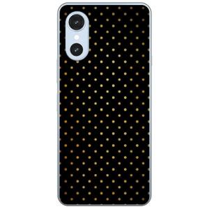 Cf LTD ブラック×ゴールド ドット（小） スマホケース (ハード ケース カバー) arrows We3 FCG04 F-52G M09 アロウズ We3