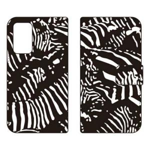 （手帳型ケース カバー） Zebra camo ブラック Galaxy A53 5G SCG15 SC-53C