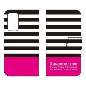 （手帳型ケース カバー） Panel border ブラック×ピンク Galaxy A53 5G SCG15 SC-53C