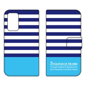 （手帳型ケース カバー） Panel border ブルー×シアン Galaxy A53 5G SCG15 SC-53C