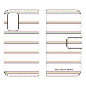 （手帳型ケース カバー） Multi border ホワイト Galaxy A53 5G SCG15 SC-53C