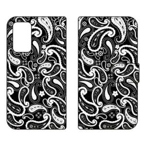 （手帳型ケース カバー） ペイズリー ブラック Galaxy A53 5G SCG15 SC-53C