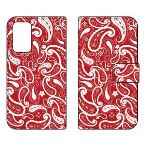 （手帳型ケース カバー） ペイズリー レッド Galaxy A53 5G SCG15 SC-53C