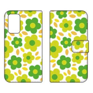 （手帳型ケース カバー） フラワーポップ グリーン Galaxy A53 5G SCG15 SC-53C