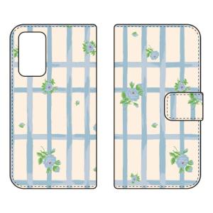 （手帳型ケース カバー） SINDEE 「Flower Grid （ベージュ）」 Galaxy A53 5G SCG15 SC-53C