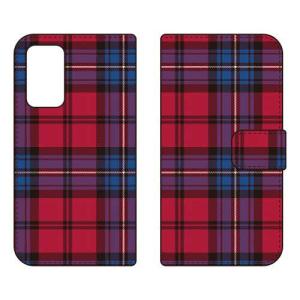 （手帳型ケース カバー） 「トラッドチェック ブルーレッド」 Galaxy A53 5G SCG15 SC-53C