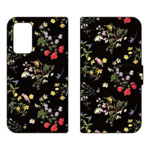 （手帳型ケース カバー） SINDEE 「Natural Flower （ブラック）」 Galaxy A53 5G SCG15 SC-53C