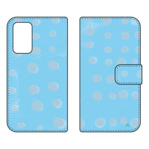（手帳型ケース カバー） オブチジン 「dot series ブルー」 Galaxy A53 5G SCG15 SC-53C