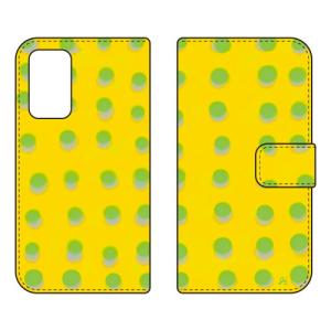 （手帳型ケース カバー） オブチジン 「dot series イエロー」 Galaxy A53 5G SCG15 SC-53C