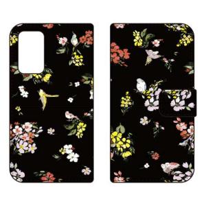 （手帳型ケース カバー） SINDEE 「Fly Flower （ブラック）」 Galaxy A53 5G SCG15 SC-53C
