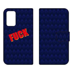 （手帳型ケース カバー） Cf LTD FUCK ネイビー Galaxy A53 5G SCG15 SC-53C
