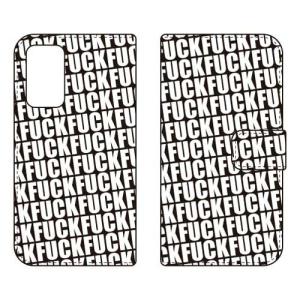 （手帳型ケース カバー） Cf LTD FUCKパターン ブラック Galaxy A53 5G SCG15 SC-53C