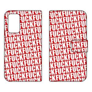 （手帳型ケース カバー） Cf LTD FUCKパターン レッド Galaxy A53 5G SCG15 SC-53C