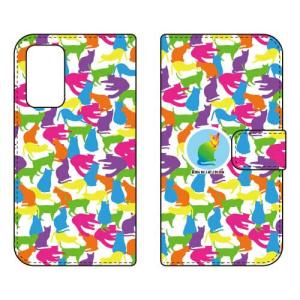 （手帳型ケース カバー） Cf LTD カラフルアニマルズ ネコ Galaxy A53 5G SCG15 SC-53C