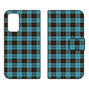 （手帳型ケース カバー） Cf LTD チェック柄 （BLUE×BLACK） Galaxy A53 5G SCG15 SC-53C