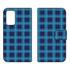 （手帳型ケース カバー） Cf LTD チェック柄 （BLUE） Galaxy A53 5G SCG15 SC-53C