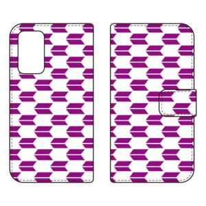 （手帳型ケース カバー） Cf LTD 和柄 矢絣紫白 Galaxy A53 5G SCG15 SC-53C