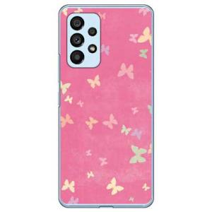 チョウ ピンク （ハード ケース カバー） Galaxy A53 5G SCG15 SC-53C