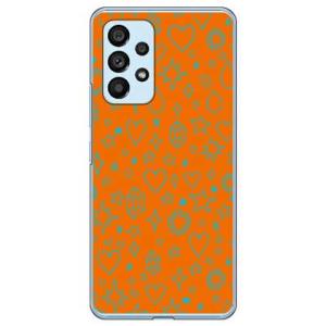 キラキラ オレンジ×サックスブルー （ハード ケース カバー） Galaxy A53 5G SCG15 SC-53C