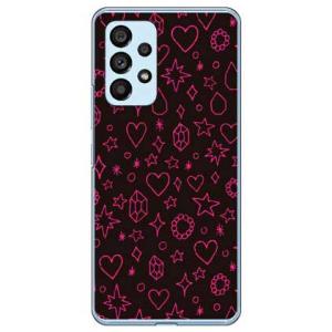 キラキラ ブラック×ピンク （ハード ケース カバー） Galaxy A53 5G SCG15 SC-53C