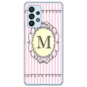Cf LTD イニシャル アルファベット M ピンク （ハード ケース カバー） Galaxy A53 5G SCG15 SC-53C