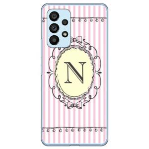 Cf LTD イニシャル アルファベット N ピンク （ハード ケース カバー） Galaxy A53 5G SCG15 SC-53C
