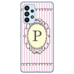 Cf LTD イニシャル アルファベット P ピンク （ハード ケース カバー） Galaxy A53 5G SCG15 SC-53C