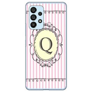 Cf LTD イニシャル アルファベット Q ピンク （ハード ケース カバー） Galaxy A53 5G SCG15 SC-53C