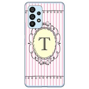 Cf LTD イニシャル アルファベット T ピンク （ハード ケース カバー） Galaxy A53 5G SCG15 SC-53C