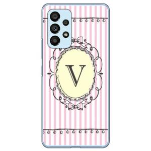 Cf LTD イニシャル アルファベット V ピンク （ハード ケース カバー） Galaxy A53 5G SCG15 SC-53C