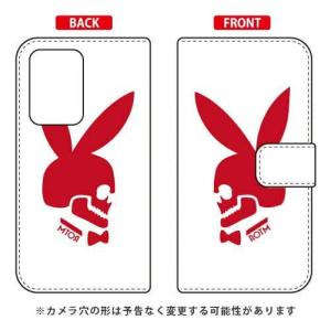 Galaxy S20 Ultra 5G ケース SCG03 手帳 Bunny bone レッド スマホケース (受注生産)｜isense