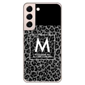 Cf LTD ヒョウ柄 ネイルボトル イニシャル M グレー （ハード ケース カバー） Galaxy S22 SCG13 SC-51C