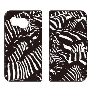 手帳型スマホケース Zebra camo ブラック (受注生産) SECOND SKIN AQUOS sense8 SHG11 SH-54D アクオスセンス8 SHG11 SH-54D