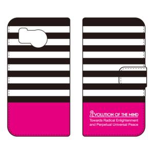 手帳型スマホケース Panel border ブラック×ピンク (受注生産) SECOND SKIN AQUOS sense8 SHG11 SH-54D アクオスセンス8 SHG11 SH-54D