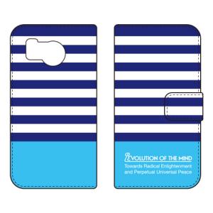 手帳型スマホケース Panel border ブルー×シアン (受注生産) SECOND SKIN AQUOS sense8 SHG11 SH-54D アクオスセンス8 SHG11 SH-54D