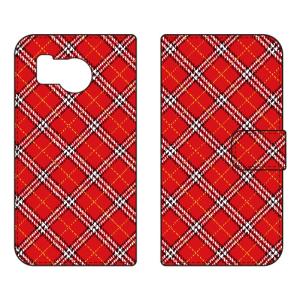 手帳型スマホケース タータンチェック レッド (受注生産) SECOND SKIN AQUOS sense8 SHG11 SH-54D アクオスセンス8 SHG11 SH-54D