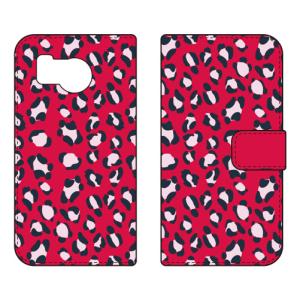 手帳型スマホケース Leopard レッド (受...の商品画像