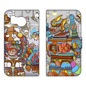 手帳型スマホケース イラストレーター326 手帳 秘密ロボット研究所 (受注生産) SECOND SKIN AQUOS sense8 SHG11 SH-54D アクオスセンス8 SHG11 SH-54D