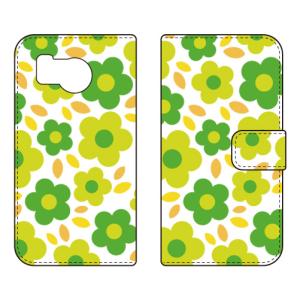 手帳型スマホケース フラワーポップ グリーン (...の商品画像