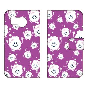 手帳型スマホケース bubbles パープル (受注生産) SECOND SKIN AQUOS sense8 SHG11 SH-54D アクオスセンス8 SHG11 SH-54D
