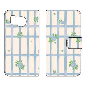 手帳型スマホケース SINDEE Flower Grid （ベージュ） (受注生産) SECOND SKIN AQUOS sense8 SHG11 SH-54D アクオスセンス8 SHG11 SH-54D