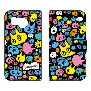 手帳型スマホケース aaaaiWORKS ねこちゃん（ネオン） (受注生産) SECOND SKIN AQUOS sense8 SHG11 SH-54D アクオスセンス8 SHG11 SH-54D