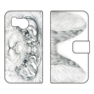 手帳型スマホケース KYOTAROサングラスキャット (受注生産) SECOND SKIN AQUOS sense8 SHG11 SH-54D アクオスセンス8 SHG11 SH-54D